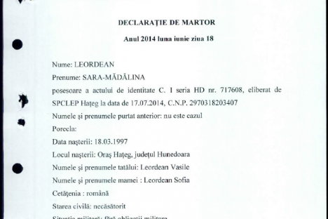 Declaratie Leordean Sara-Madalina 19.06.2014