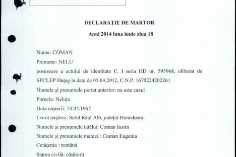 Declaratie martor Coman Nelutu 18.06.2014