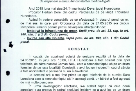 Ordonanta de dispunere a efectuarii constatarii medico legale 24.05.2015