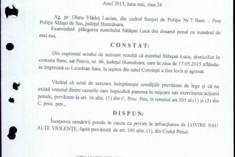 Ordonanta de incepere a urmaririi penale 24.05.2015