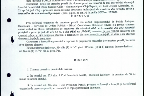 ORDONANTA de clasare 02.03.2016