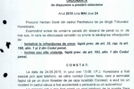 Ordonante de dipunere a predarii obiectelor 24.05.2015
