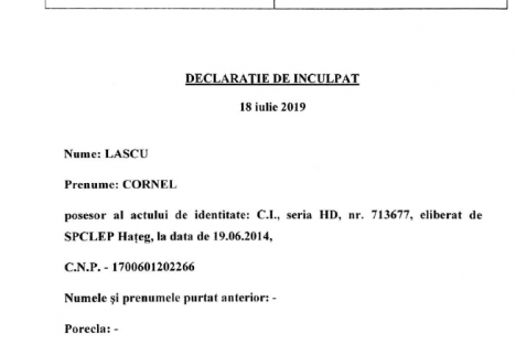 Declaratie de inculpat Lascu Cornel 18.06.2019